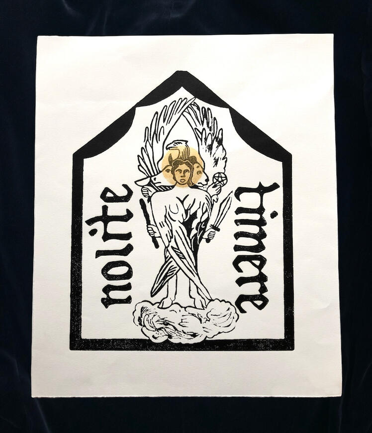 Cherubim, 2022. Linocut.