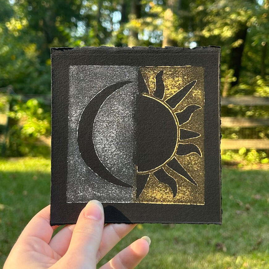 Celestial Cycle, 2022. Carved rubber stamp.